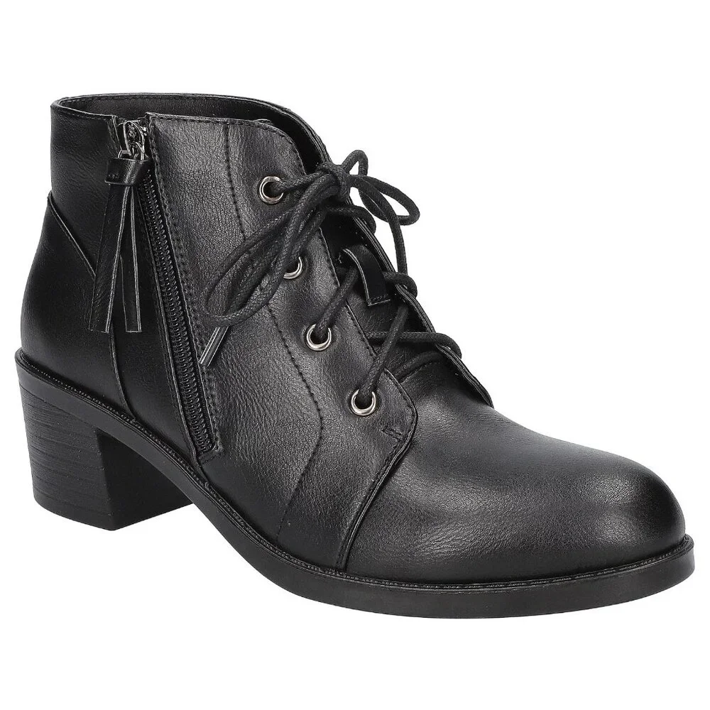 Easy Street Womens Becker Ankle Boots Side Zip Black 9.5 Block Heel MSRP $59